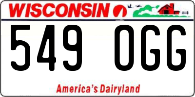 WI license plate 549OGG