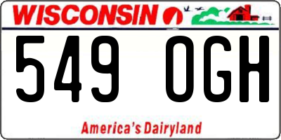 WI license plate 549OGH