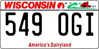 WI license plate 549OGI