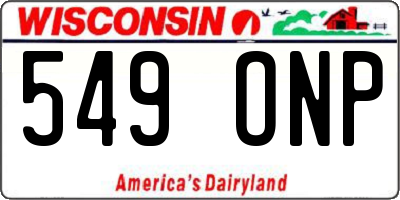 WI license plate 549ONP