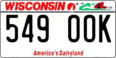 WI license plate 549OOK