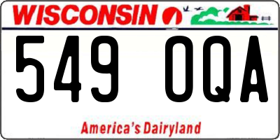 WI license plate 549OQA