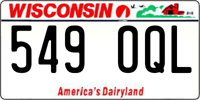 WI license plate 549OQL