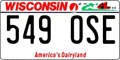 WI license plate 549OSE