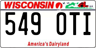 WI license plate 549OTI