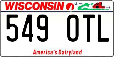 WI license plate 549OTL