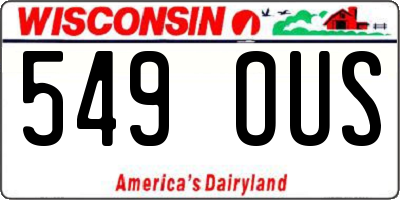 WI license plate 549OUS