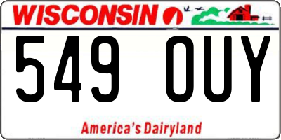 WI license plate 549OUY