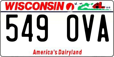 WI license plate 549OVA