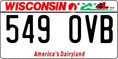 WI license plate 549OVB
