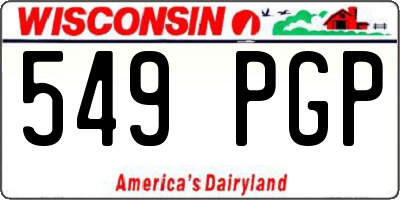 WI license plate 549PGP