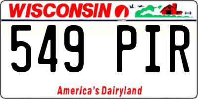 WI license plate 549PIR