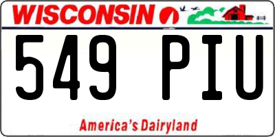WI license plate 549PIU