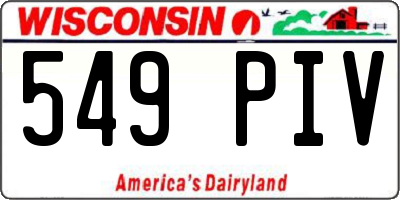 WI license plate 549PIV