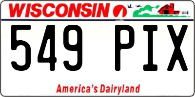 WI license plate 549PIX