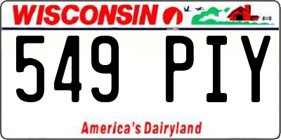 WI license plate 549PIY