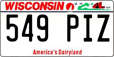 WI license plate 549PIZ