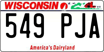 WI license plate 549PJA