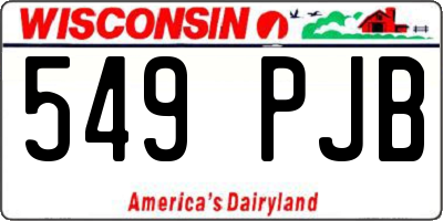 WI license plate 549PJB