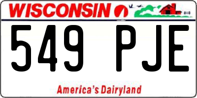 WI license plate 549PJE