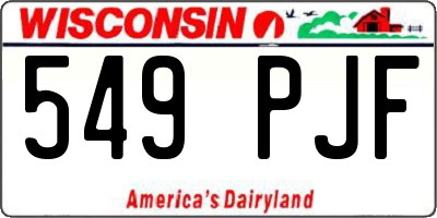 WI license plate 549PJF