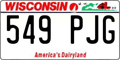 WI license plate 549PJG