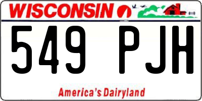 WI license plate 549PJH