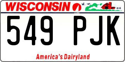 WI license plate 549PJK
