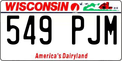 WI license plate 549PJM