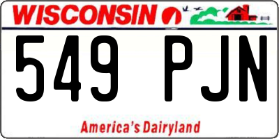 WI license plate 549PJN