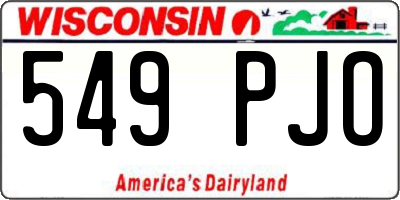 WI license plate 549PJO