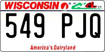WI license plate 549PJQ