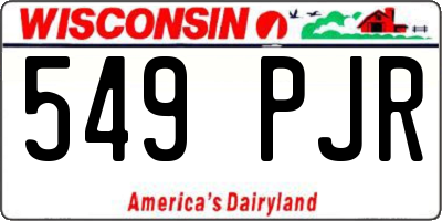 WI license plate 549PJR