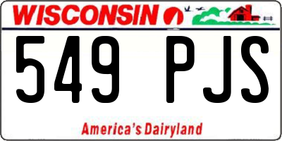 WI license plate 549PJS