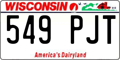WI license plate 549PJT