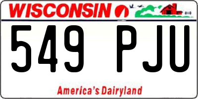 WI license plate 549PJU