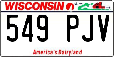 WI license plate 549PJV