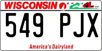 WI license plate 549PJX
