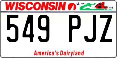 WI license plate 549PJZ