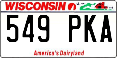 WI license plate 549PKA