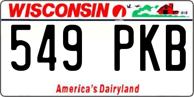 WI license plate 549PKB