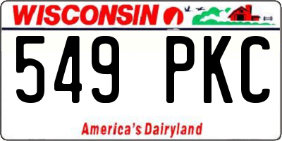 WI license plate 549PKC