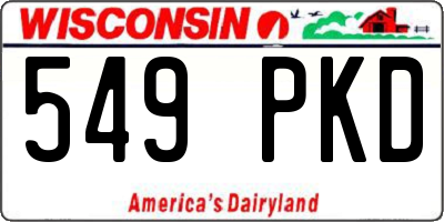 WI license plate 549PKD