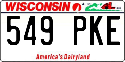 WI license plate 549PKE