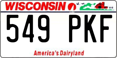 WI license plate 549PKF