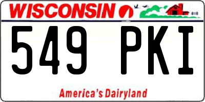 WI license plate 549PKI