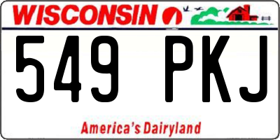 WI license plate 549PKJ