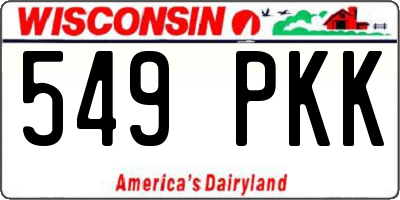 WI license plate 549PKK