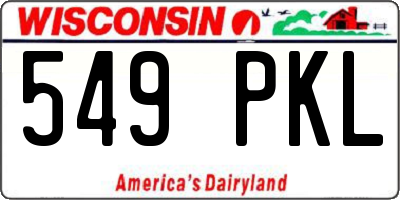 WI license plate 549PKL