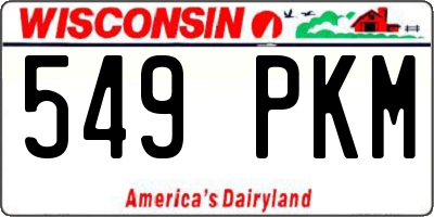 WI license plate 549PKM